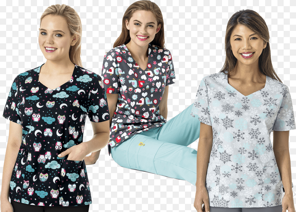 Koala Scrub Top, Blouse, Clothing, Sleeve, Adult Free Png