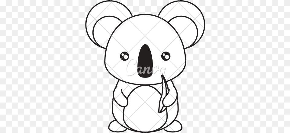 Koala With Eucalyptus Leaves Vector Illustration Vector Graphics, Animal, Mammal, Wildlife Free Png Download