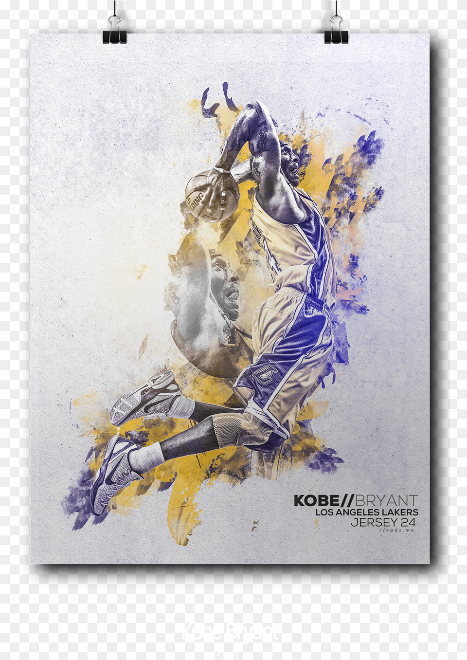 Kobe Bryant, Person, People, Art, Painting Free Png Download