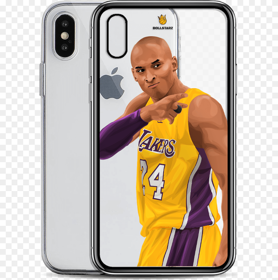 Kobe Bryant Iphone Xs Thin Clear Case, Adult, Phone, Person, Mobile Phone Free Png Download