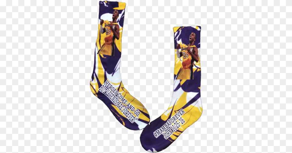 Kobe Bryant Mamba Forever Sock, Adult, Female, Person, Woman Free Png