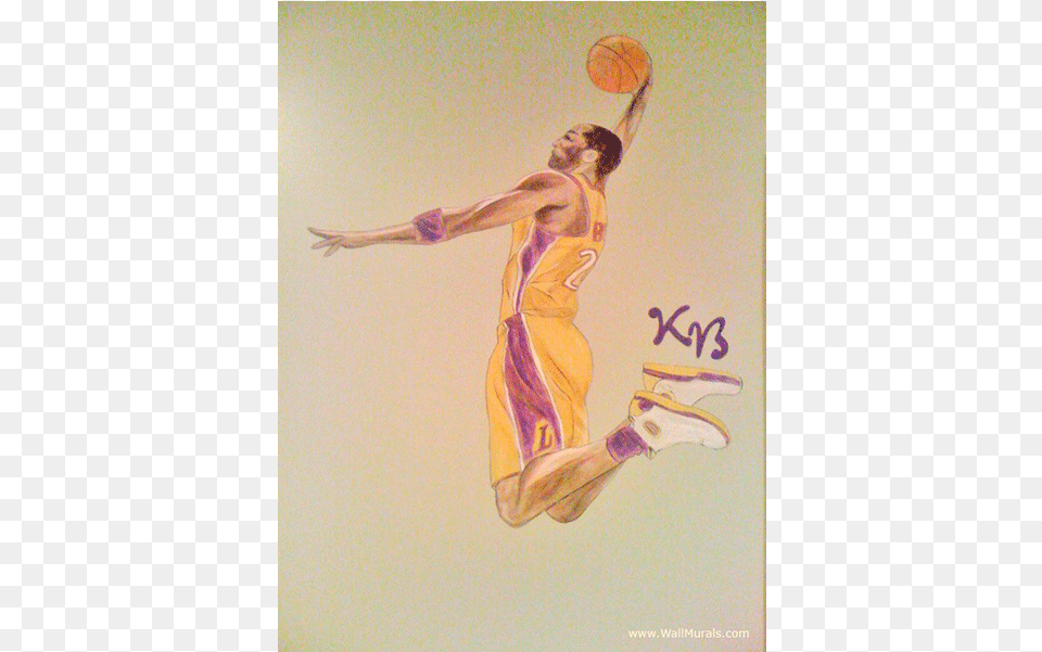 Kobe Bryant Wall Mural Mural, Person, Ball, Basketball, Basketball (ball) Png