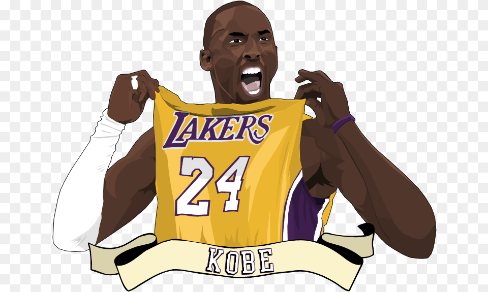 Kobe Clipart Kobe Bryant Cartoon, Shirt, Clothing, Adult, Person Png