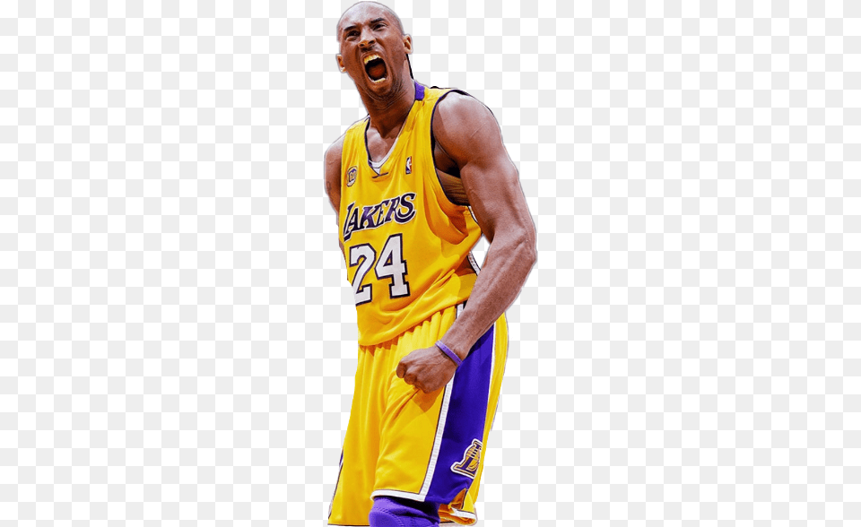 Kobe Kobebyrant Lakers La Freetoedit Los Angeles, Shouting, Shirt, Person, Man Free Transparent Png
