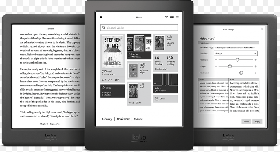 Kobo Aura 68quot Waterproof Black, Computer, Electronics, Tablet Computer, Mobile Phone Free Png