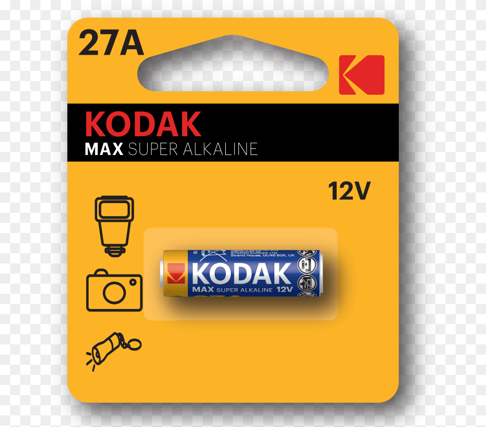 Kodak Super Alkaline 27a Electric Battery, Text Png Image