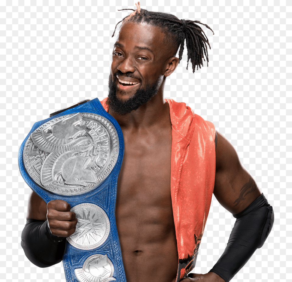 Kofi Kingston Smackdown Tag Team Champion, Adult, Male, Man, Person Png