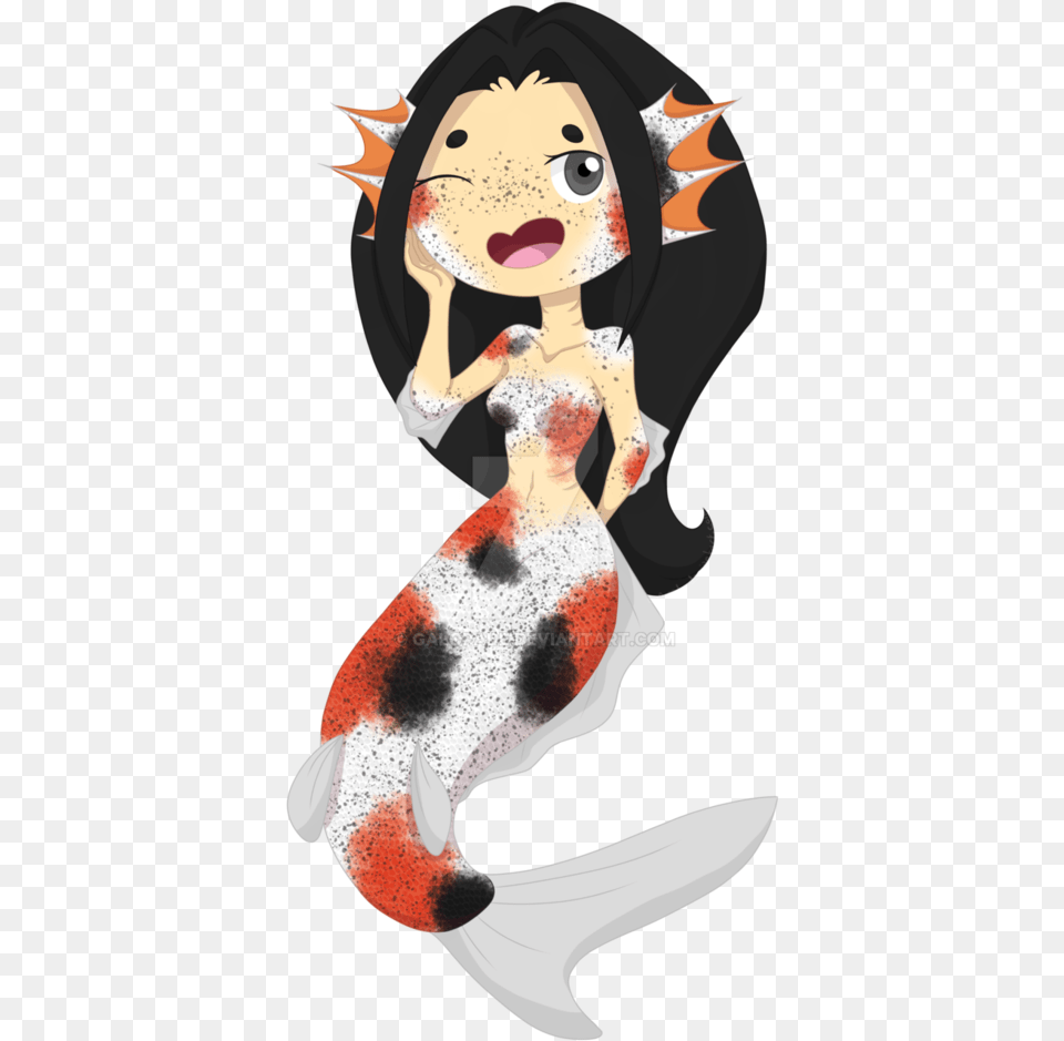 Koi Fish Mermaid, Person, Animal, Head, Face Free Png Download