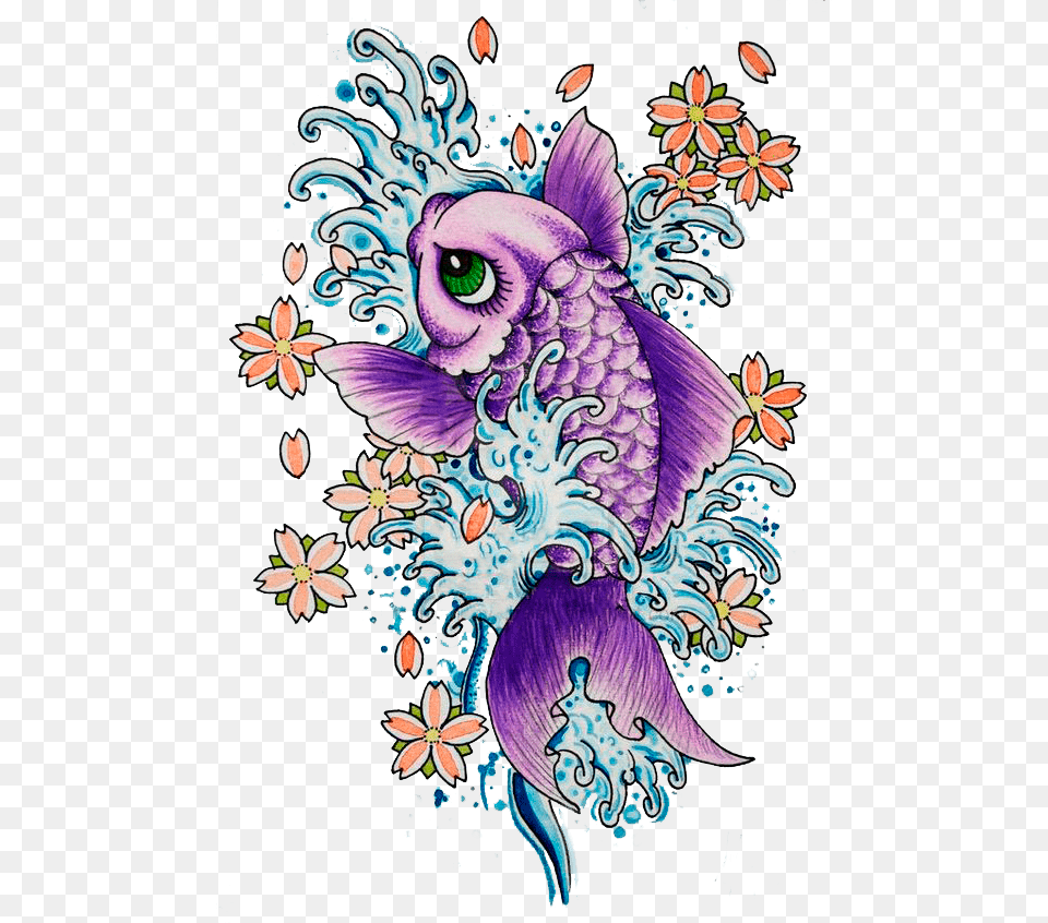 Koi Fish Tattoo, Art, Graphics, Pattern, Floral Design Free Transparent Png