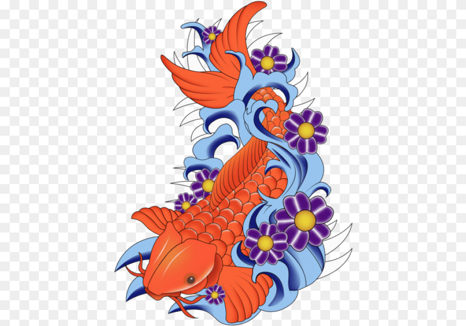 Koi Fish Vector, Dragon, Pattern Free Png