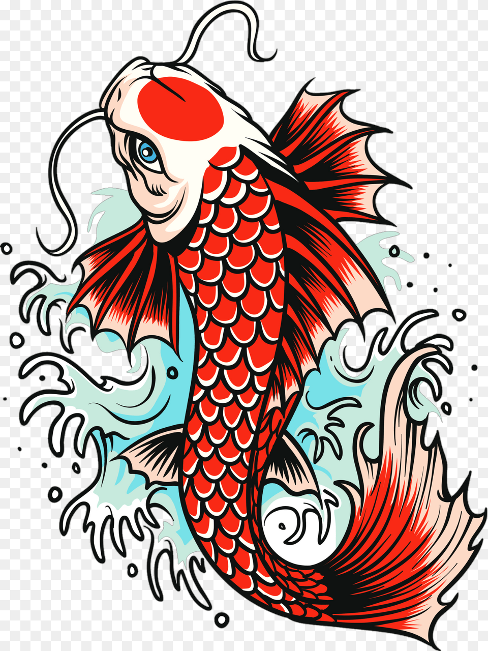 Koi Goldfish Carp Fish Tattoo Hd Image Clipart, Adult, Female, Person, Woman Png