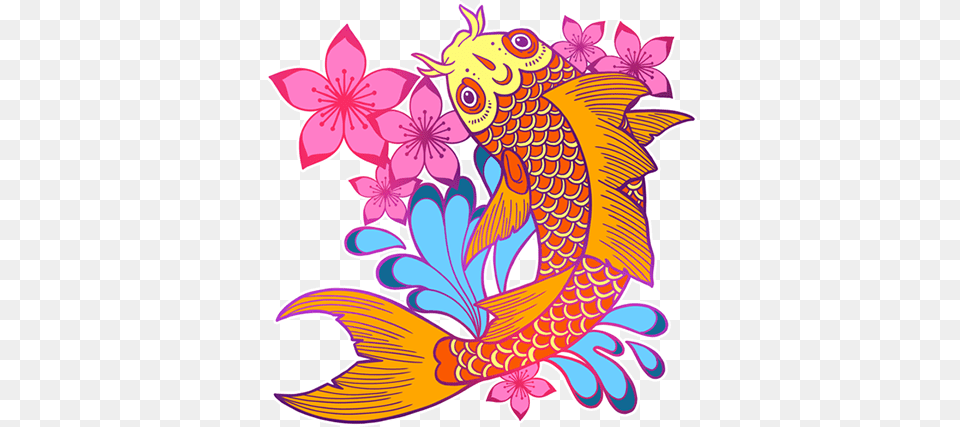 Koi Illustration, Art, Floral Design, Graphics, Pattern Free Png