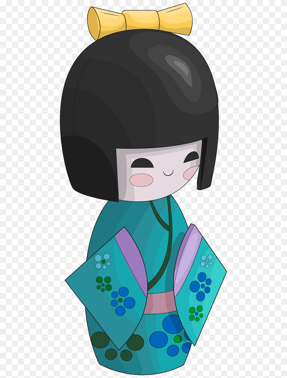 Kokeshi Doll Blue Clipart, Clothing, Robe, Gown, Formal Wear Png