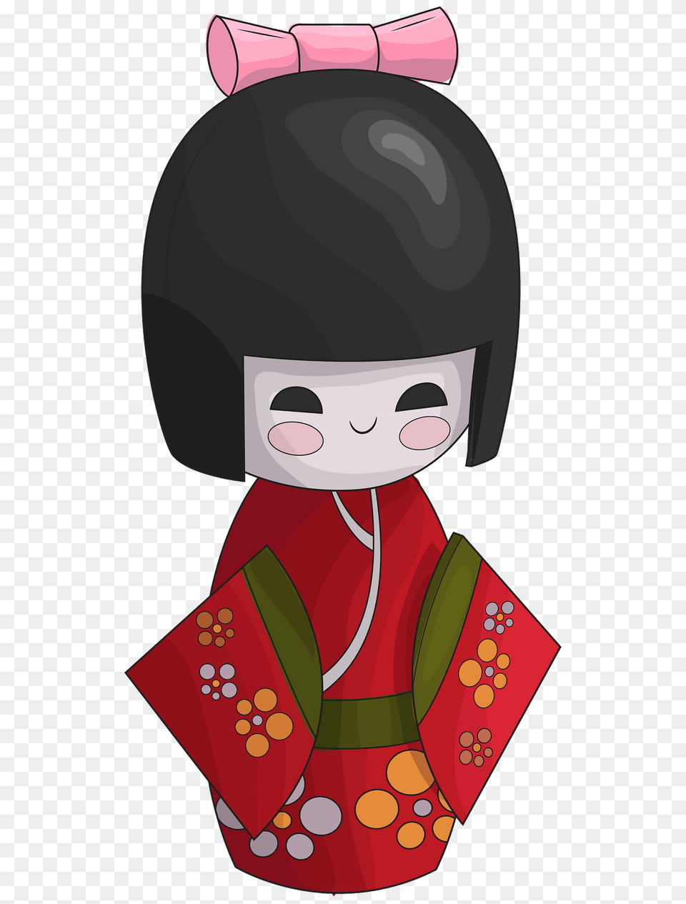 Kokeshi Doll Red Clipart, Clothing, Gown, Formal Wear, Fashion Free Transparent Png