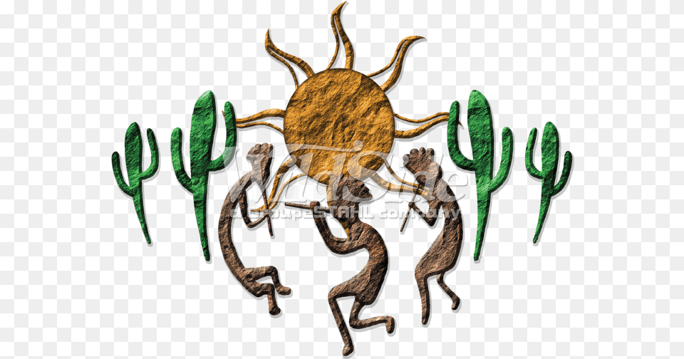 Kokopelli Sun Amp Cactus Cactus, Animal, Invertebrate, Spider, Lizard Free Png Download