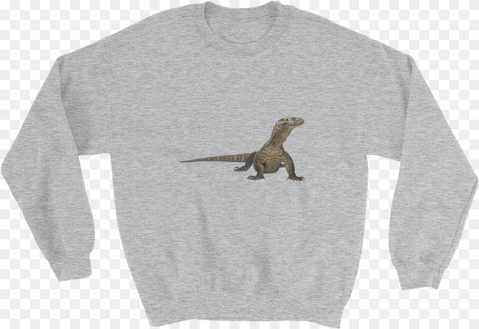 Komodo Dragon Print Sweatshirt Dunder Mifflin Sweatshirt White, Clothing, Sleeve, Long Sleeve, Animal Png