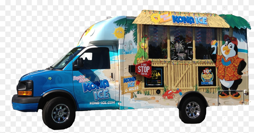 Kona Hawaiian Shaved Ice Truck Kona Ice Truck, Transportation, Vehicle, Machine, Wheel Free Transparent Png