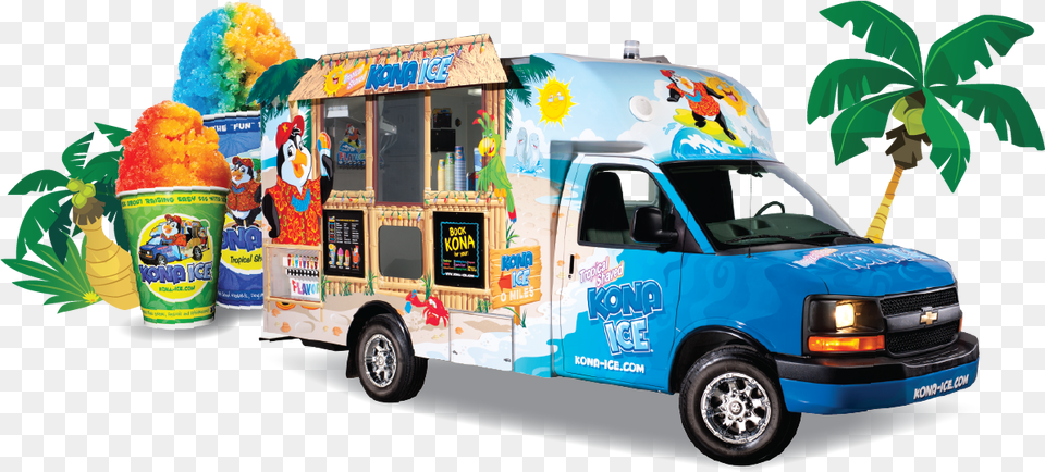 Kona Ice Truck, Transportation, Vehicle, Machine, Wheel Free Png