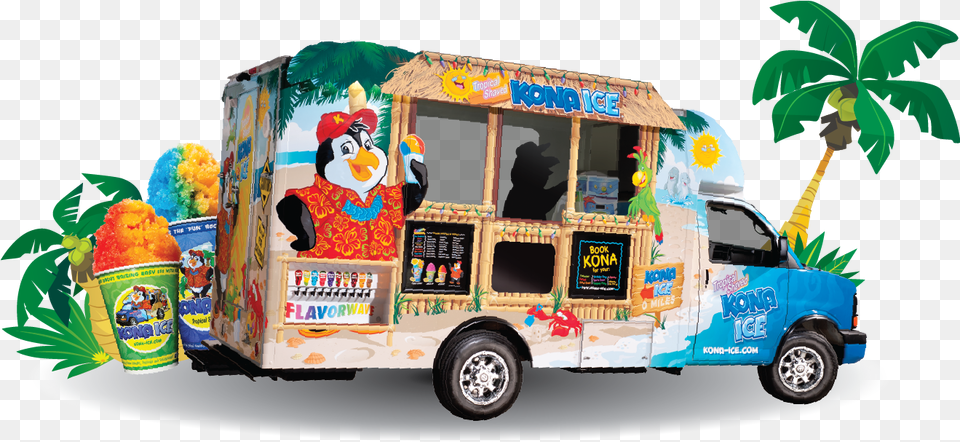 Kona Ice Truck Ri, Transportation, Vehicle, Person, Food Truck Free Png Download