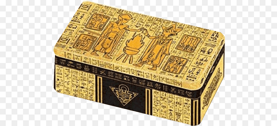 Konami Yugioh 2020 Tin Of Lost Memories Game Set Yugioh Tin Of Lost Memories, Furniture, Person, Box, Treasure Png