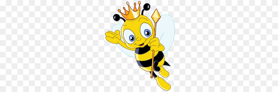 Koningin Queen Bee Bee Cartoon Bee And Queen Bees, Animal, Insect, Invertebrate, Wasp Free Png