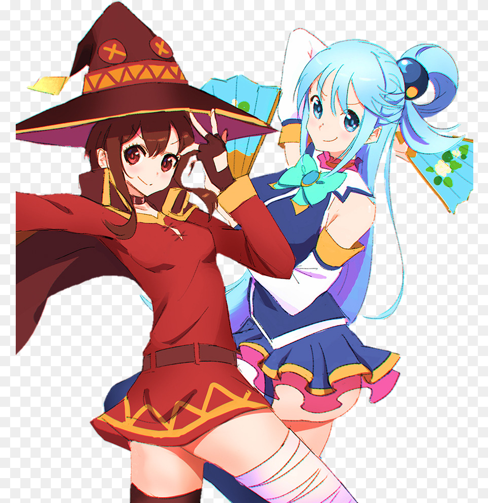 Konosuba Aqua Megumin Anime Manga Aqua And Megumin Love, Book, Comics, Publication, Baby Png Image