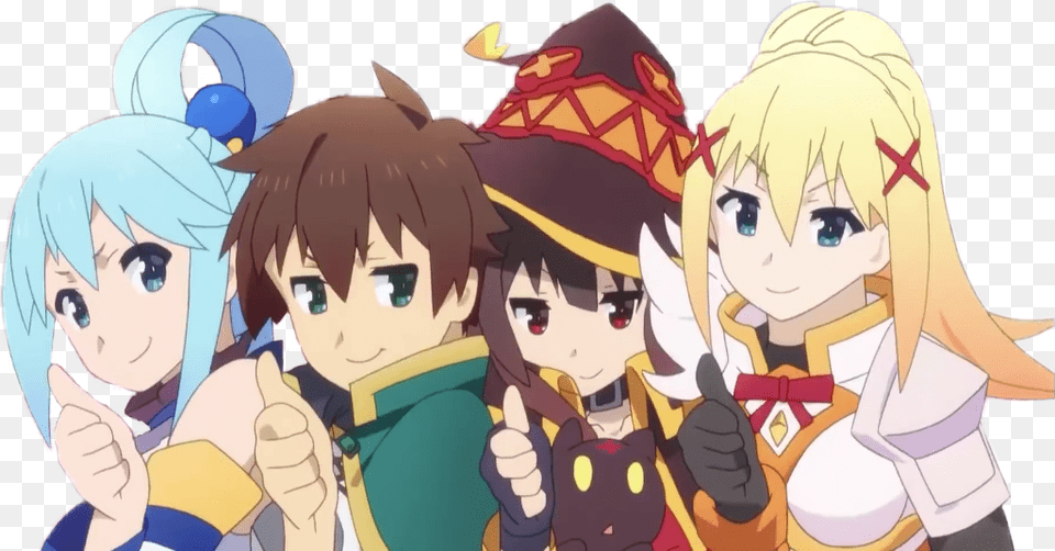 Konosuba Kazuma Megumin Aqua Darkness Lalatina Kono Subarashii Sekai Ni Shukufuku Wo, Anime, Adult, Female, Person Free Png