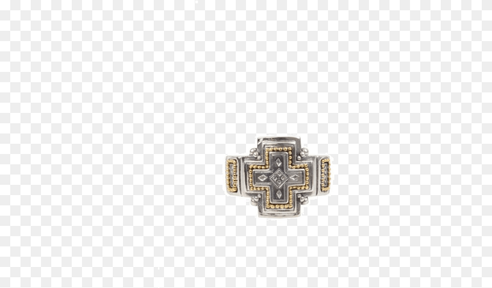 Konstantino Stavros Collection Silver U0026 Gold Cross Ring Cross, Accessories, Symbol, Jewelry Free Png Download