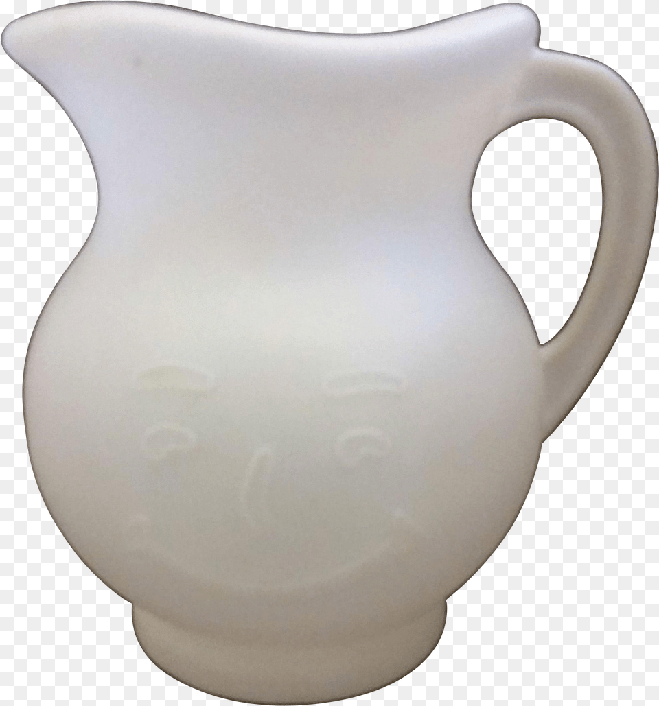 Kool Aid Man Face Pitcher White Plastic 1980s Ceramic, Jug, Water Jug, Beverage, Coffee Free Transparent Png