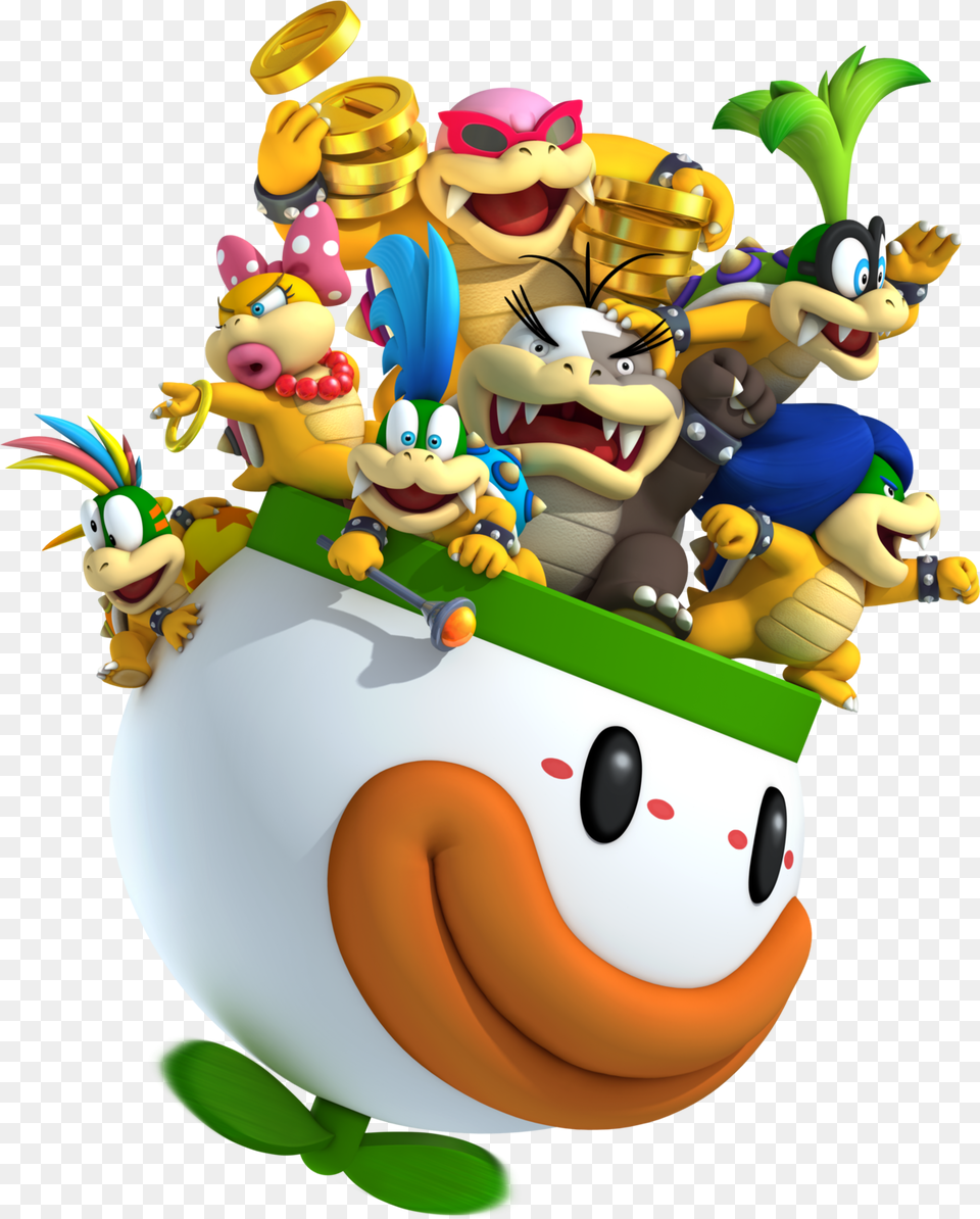 Koopalings In Koopa Clown Car, Baby, Person Png Image