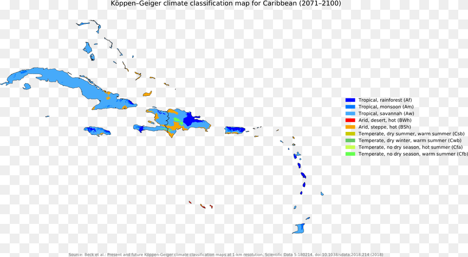 Koppen Climate Classifications Of The Caribbean, Land, Nature, Outdoors, Sea Free Png Download