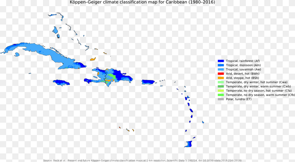 Koppen Geiger Map Caribbean Present Diagram, Land, Nature, Outdoors, Sea Free Png Download