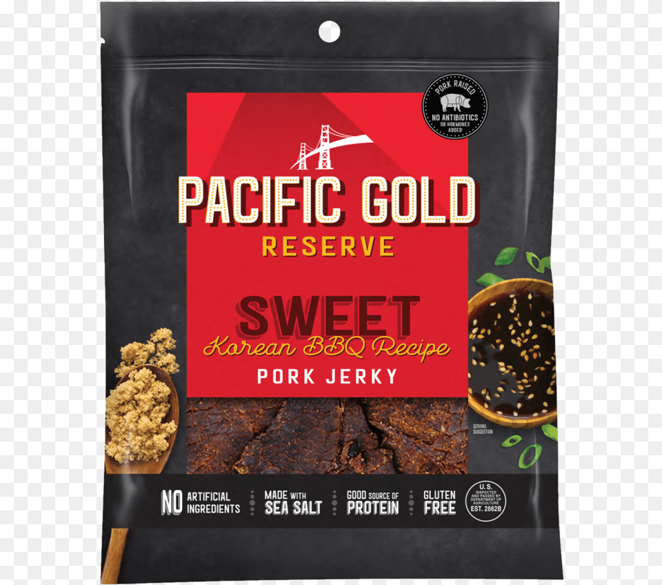 Korean Bbq Index U2014 Pacific Gold Pacific Gold Reserve Sweet Korean Bbq Pork Jerky, Advertisement, Food, Sweets Png Image