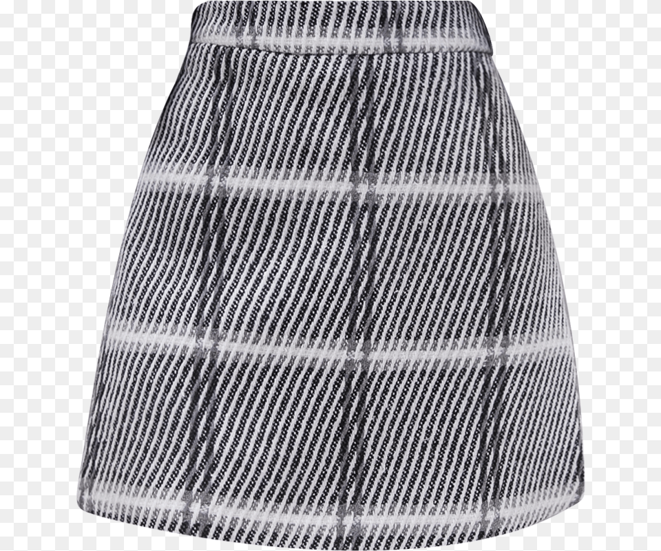 Korean Chic Woolen Women Mini Skirt A Line Stripe Plaid Thick Black And White Stripes Skirt, Clothing, Lamp, Lampshade, Miniskirt Png