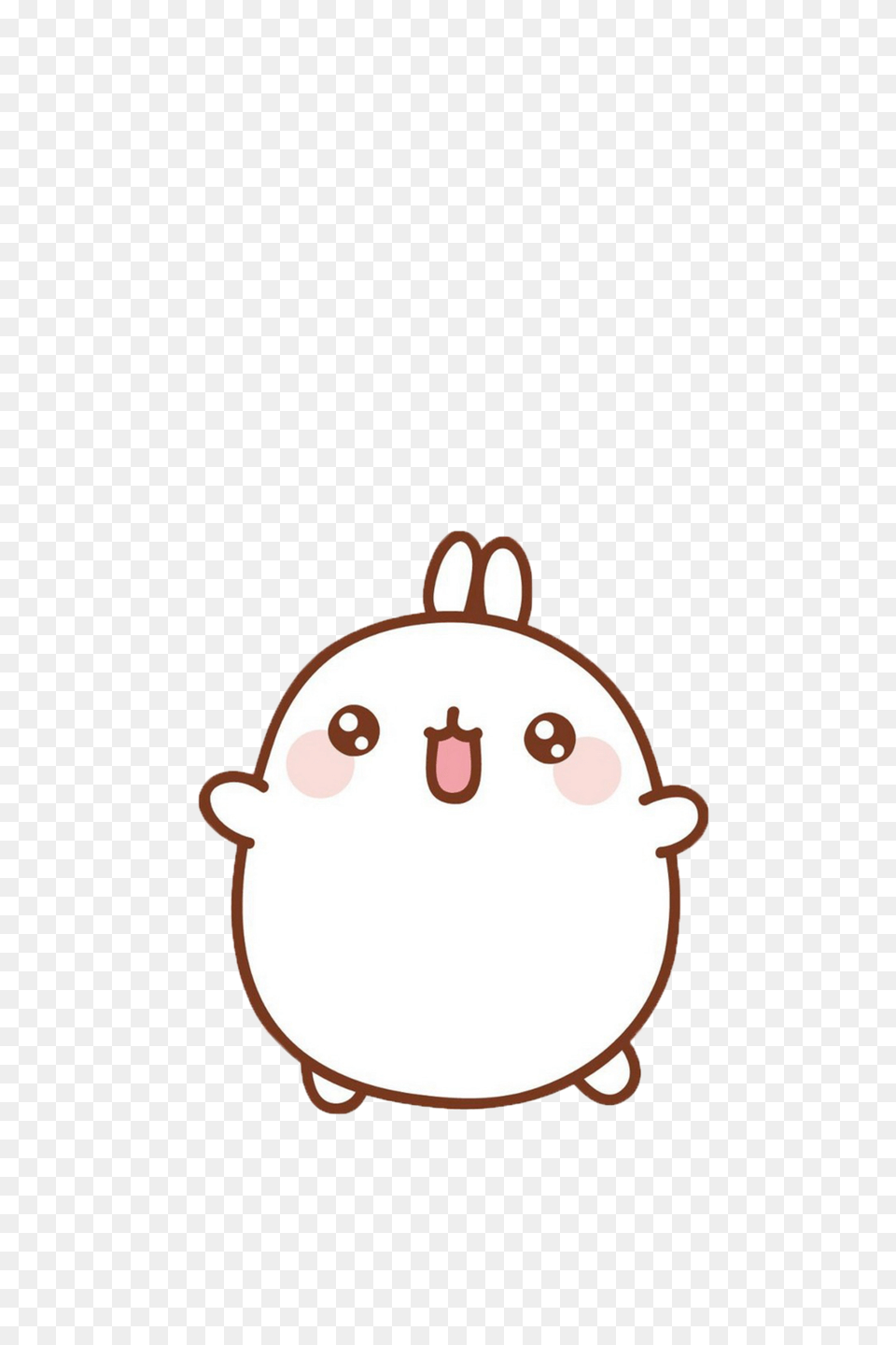 Korean Cute 7 We Heart It Cute Molang, Animal, Mammal, Pig Png Image