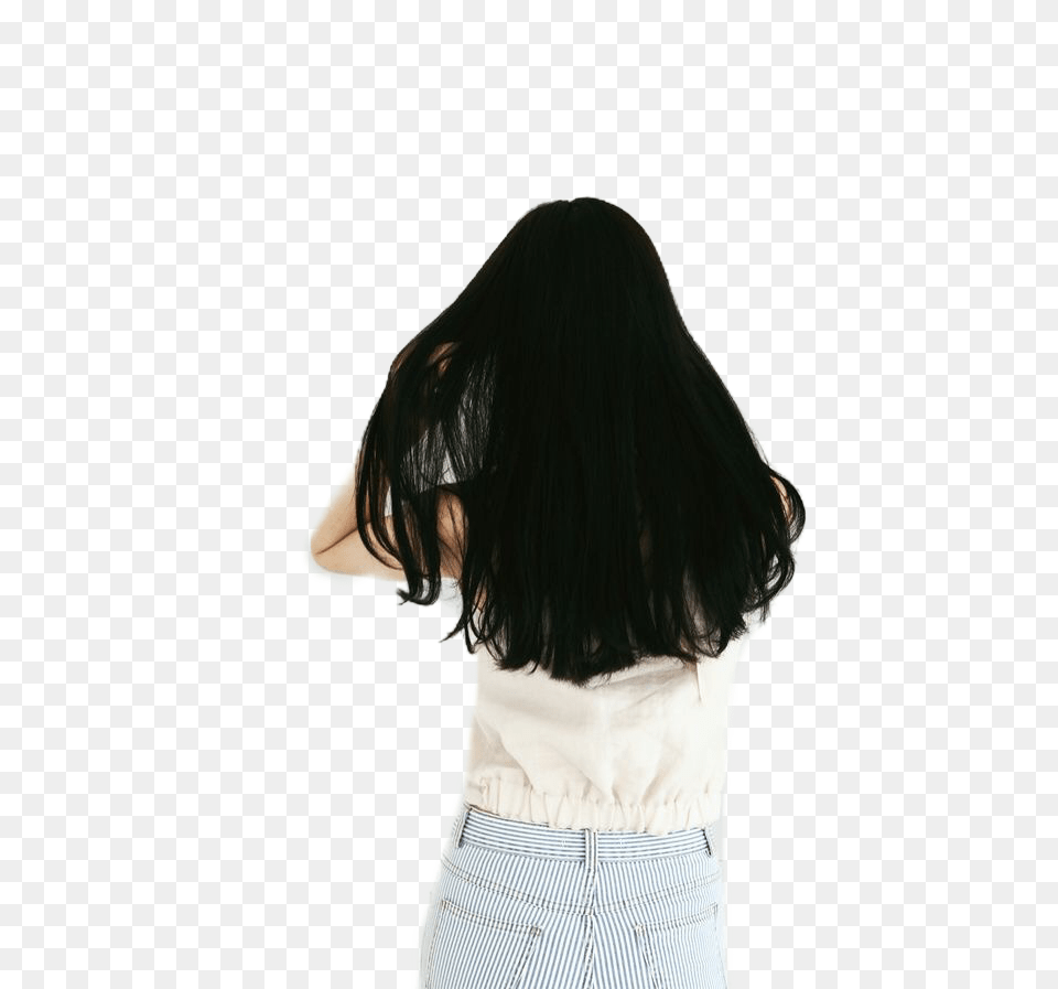 Korean Girls Long Hair Back, Adult, Person, Female, Clothing Png Image