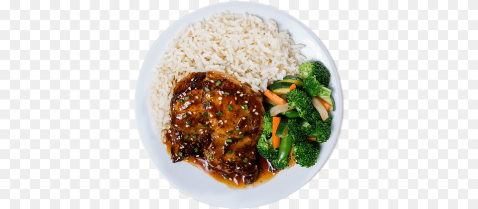 Korean Style Bbq Chicken Plate Of Food Rice, Meat, Pork, Meal, Food Presentation Free Transparent Png