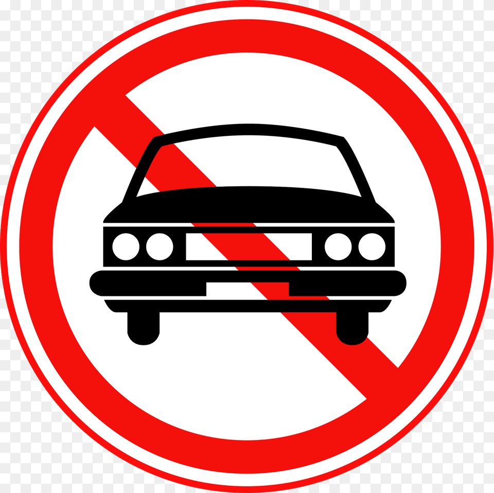 Korean Traffic Sign No Thoroughfare For Vehicles Clipart, Symbol, Car, Transportation, Sports Car Png Image