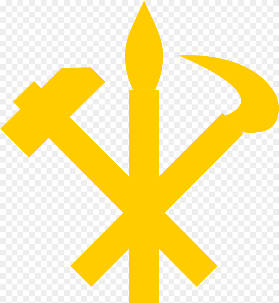 Korean Workers Party Flag, Weapon, Cross, Symbol Free Transparent Png