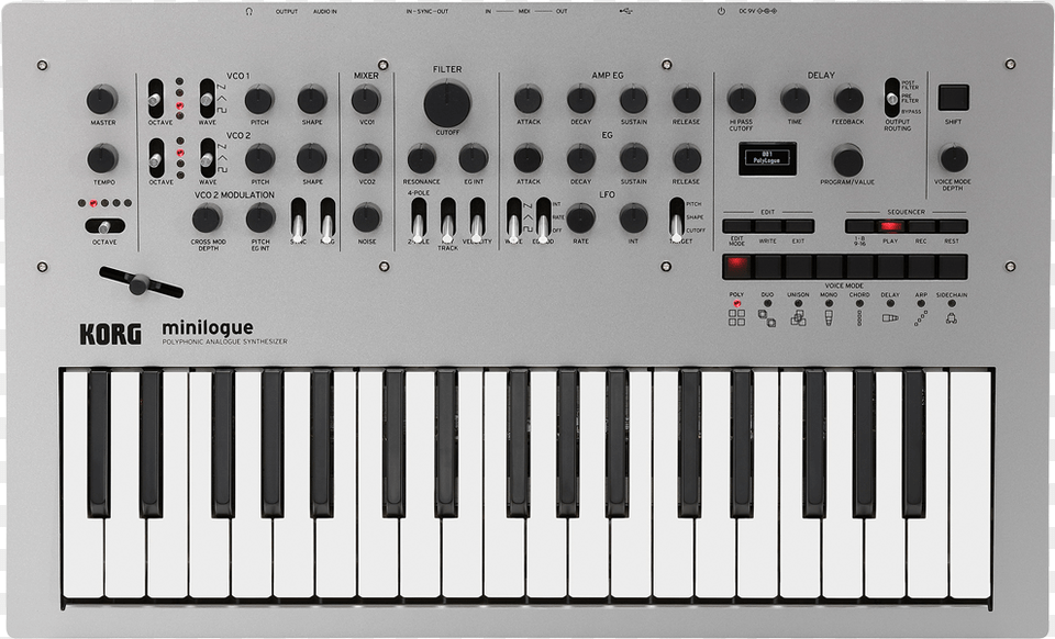 Korg Minilogue Polyphonic Analog Synth, Keyboard, Musical Instrument, Piano, Electrical Device Free Png