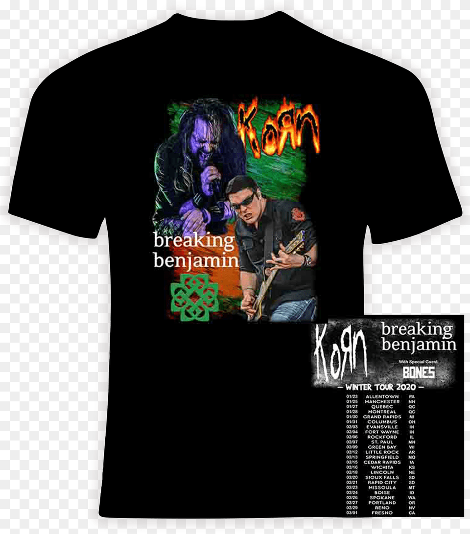 Korn And Breaking Benjamin 2020 Winter Concert Tour Eagles 2020 Tour T Shirt, T-shirt, Clothing, Adult, Poster Free Png Download