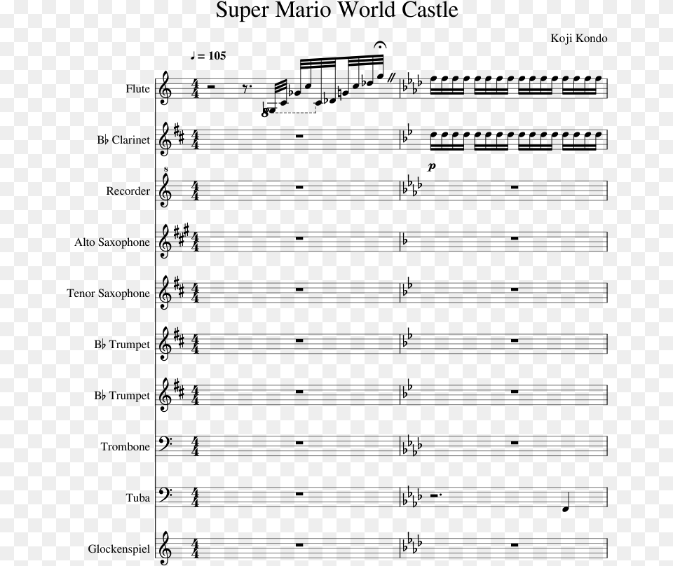 Korok Forest Piano Sheet Music, Gray Png