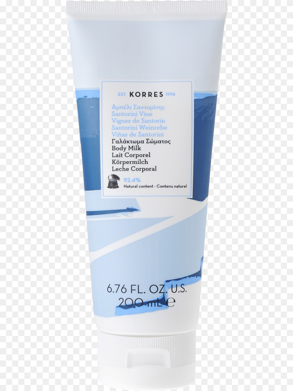 Korres Santorini Vine Body Milk Box, Bottle, Lotion, Cosmetics Png