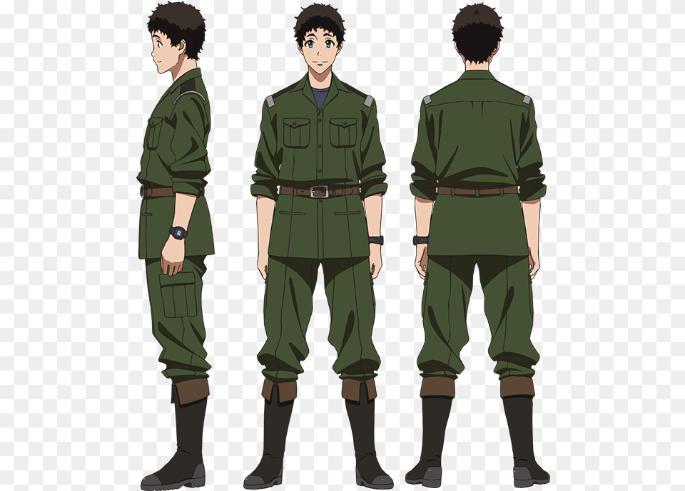 Koshikawa Shouhei Left Front Back Argevollen, Military, Military Uniform, Adult, Male Free Png Download