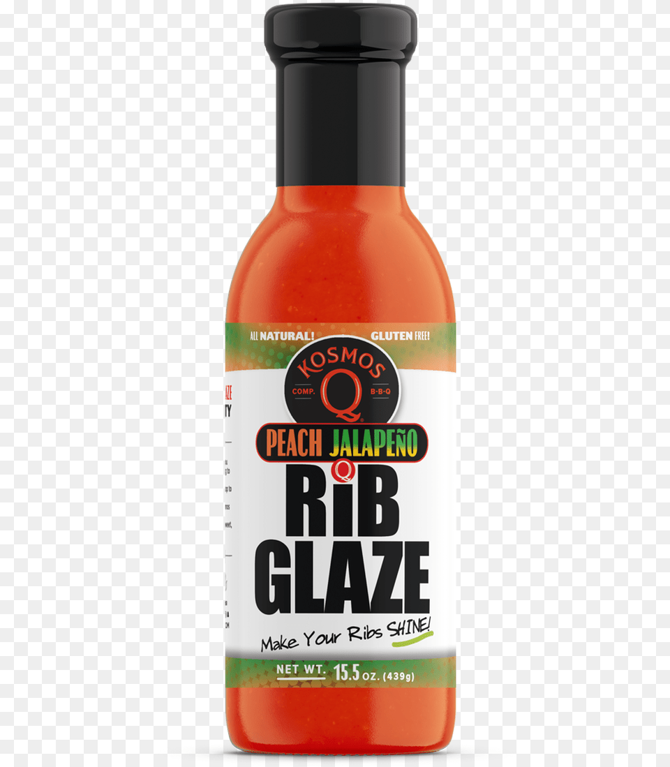Kosmo S Q Peach Jalapeo Rib Glaze Front View Glaze, Food, Ketchup, Bottle Free Png Download