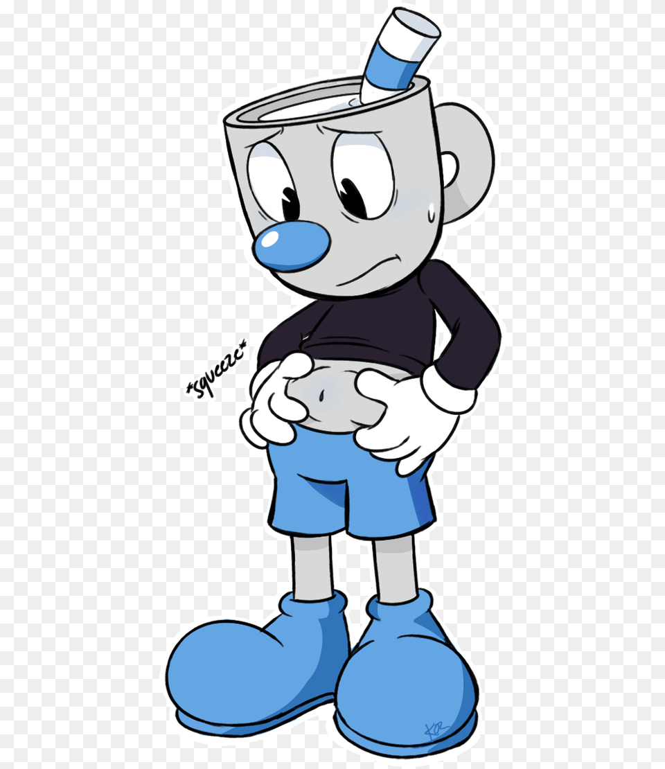 Kozoo Cuphead And Mugman Stomach Growling, Baby, Person, Book, Comics Free Transparent Png