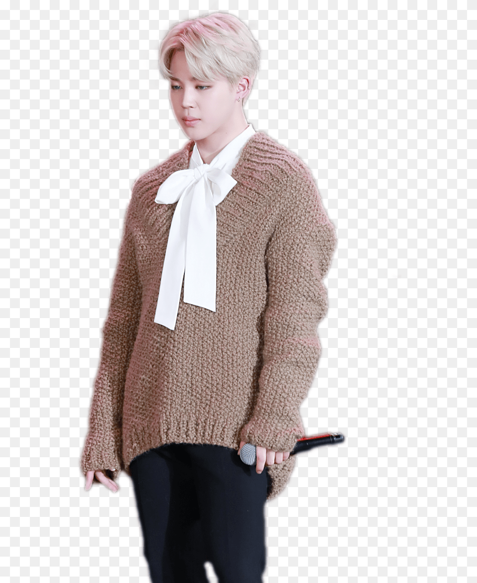 Kpop And Bts Image Jimin Picsart, Clothing, Sweater, Knitwear, Adult Free Transparent Png