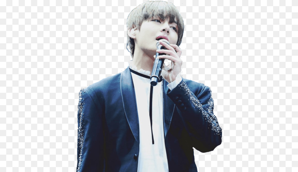 Kpop And V Image V, Adult, Person, Performer, Microphone Free Png