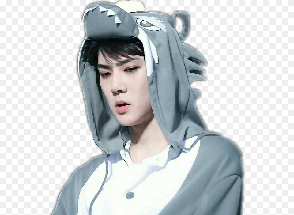 Kpop Exo Sehun Sehun With Animal Ears, Clothing, Hat, Person, Face Png