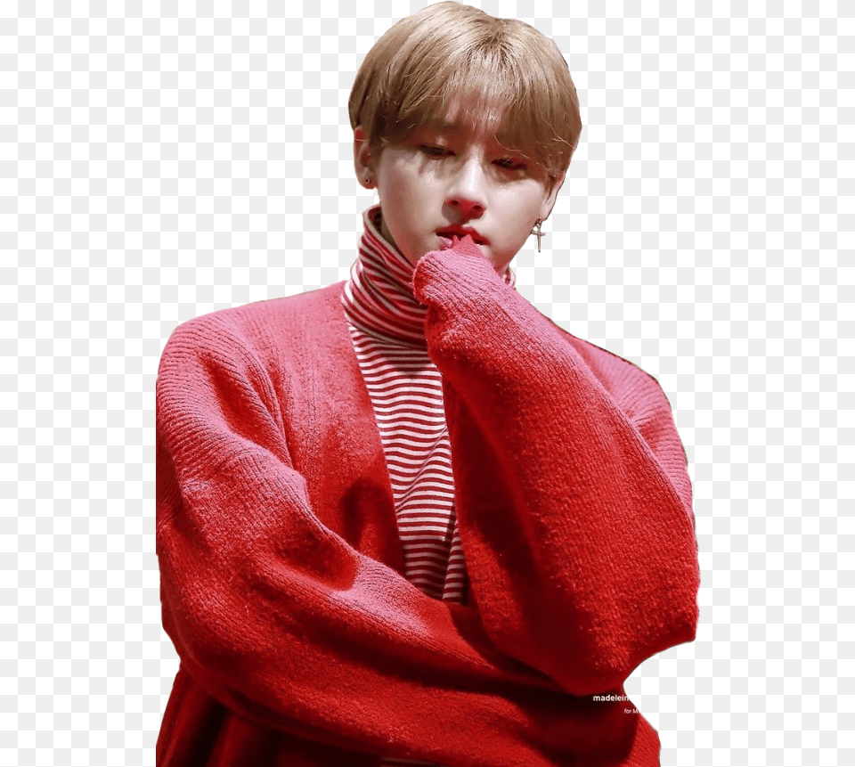 Kpop Monstax Im Monstaxim Changkyun Red Girl, Face, Head, Person, Boy Free Png Download